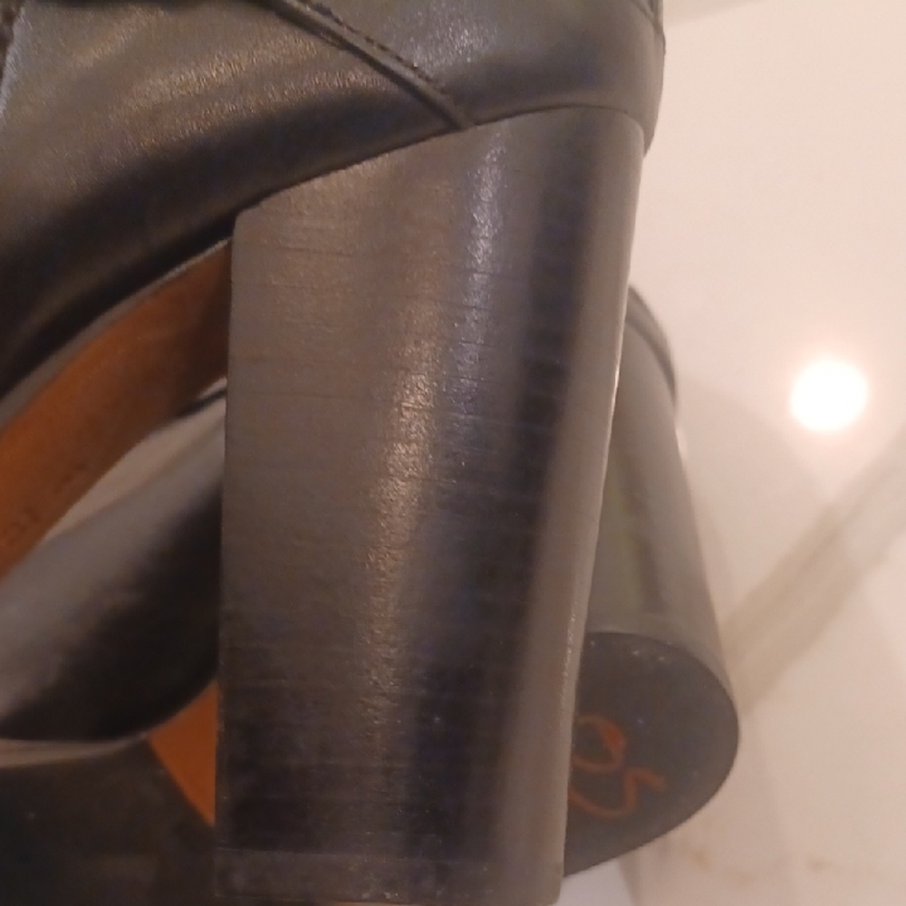 Coach Jackson Black Leather Strappy Block Heeled Ankle Boots 9.5B - Picture 15 of 16